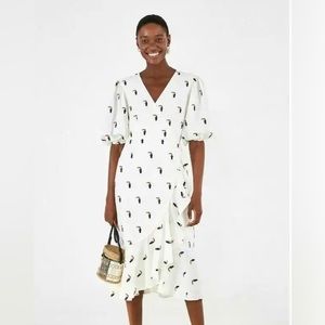 Anthropologie Farm Rio Toucan Wrap Dress